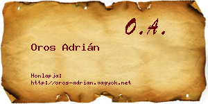 Oros Adrián névjegykártya